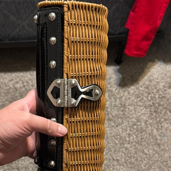 Michael Kors Wicker Clutch with Black Trim - Picture 5 of 15